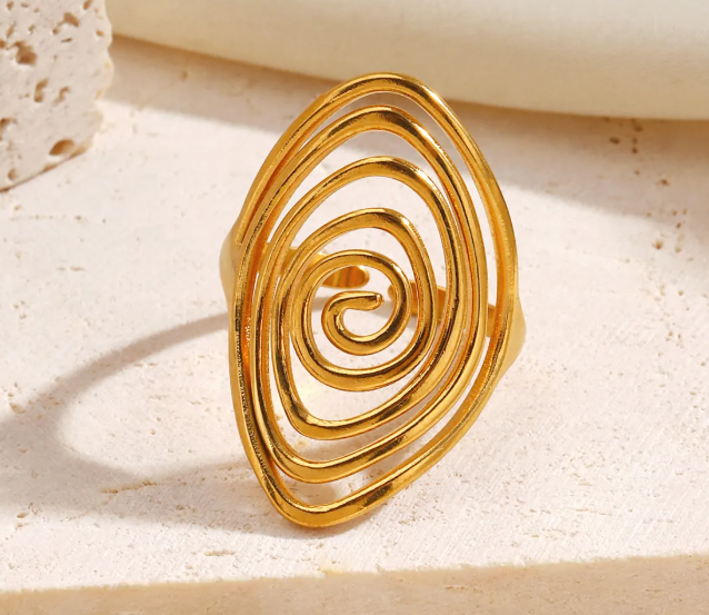 18K Gold-Plated Spiral Ring