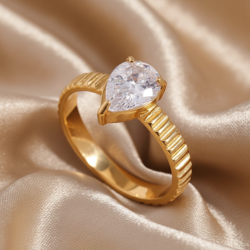 18k Gold-Plated "Aphrodite's Teardrop" Ring