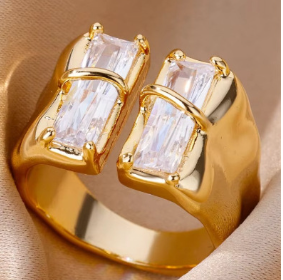 18k Gold-Plated Cubic Zirconia Ring