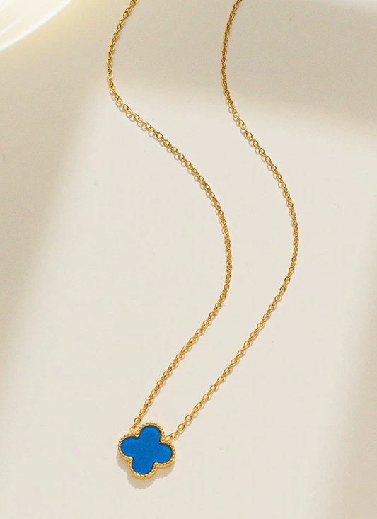 18K Turquoise Clover Necklace