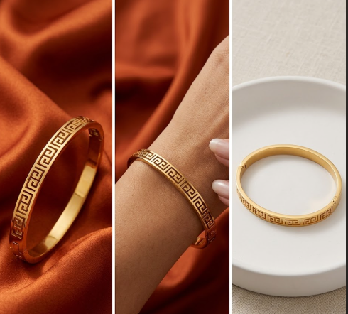 18K Gold-Plated Greek Style Bracelet