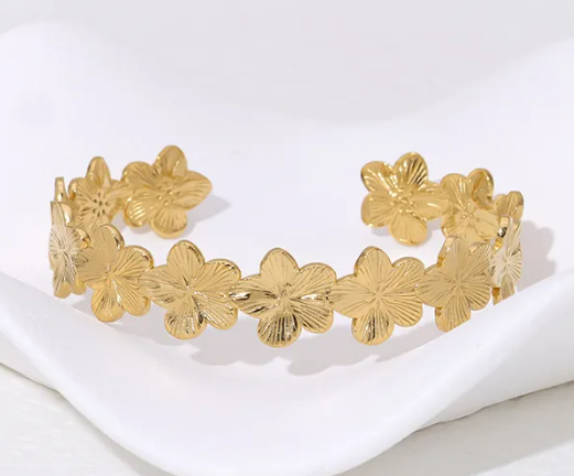 18k Gold-Plated Flower Vine Bracelet