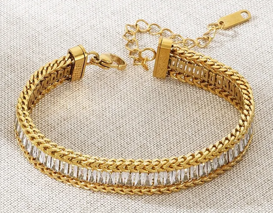18k Gold-Plated Cubic Zirconia Tennis Bracelet