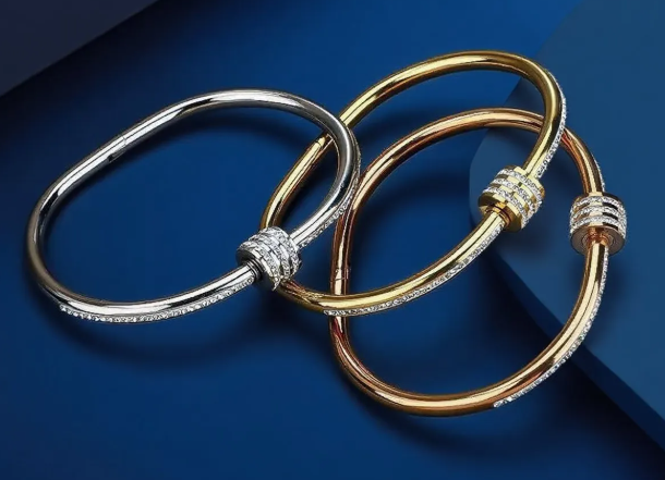 Stainless Steel Studded Bangle