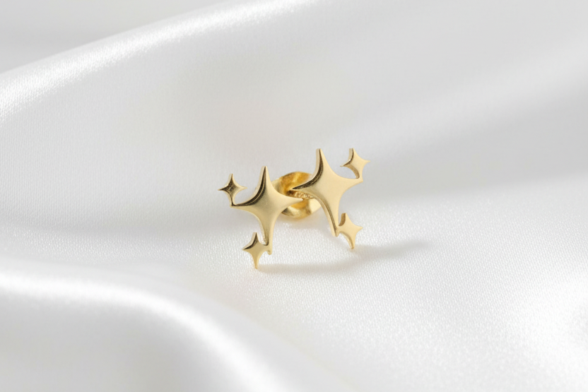 18k Mini Gold-Plated Starlight Earrings