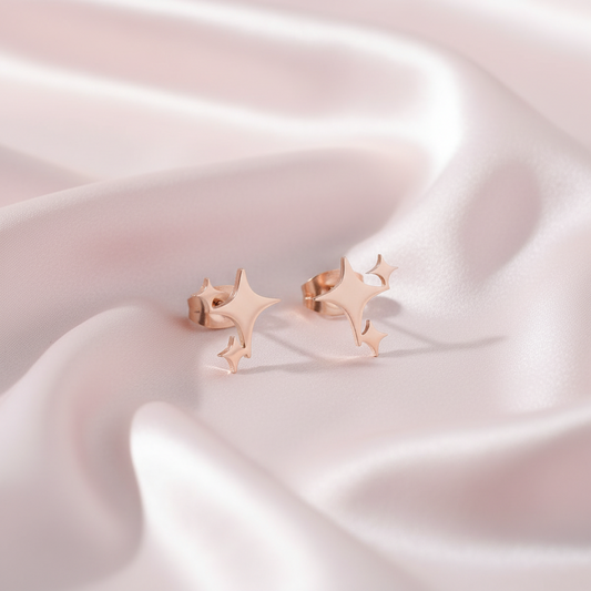 18k Miniature Rose Gold-Plated Starlight Earrings