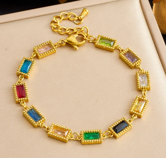 18k Gold-Plated Multicolor Cubic Zirconia Arabiana Bracelet