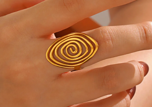 18K Gold-Plated Spiral Ring