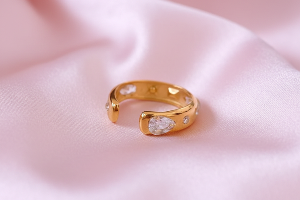 18k Gold-Plated Cubic Zirconia Ring