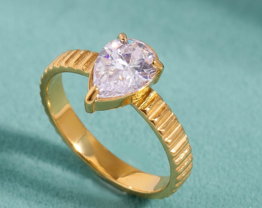 18k Gold-Plated "Aphrodite's Teardrop" Ring