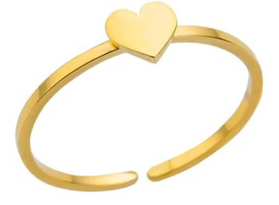 18K Gold-Plated Heart Ring